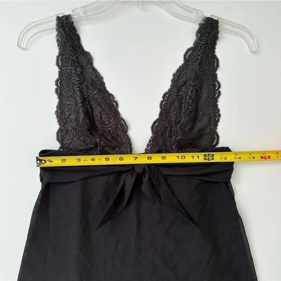 Victorias Secret‎ Medium Black Teddy Tank Top Lace Sheer - Picture 3 of 6